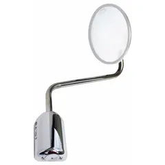 Bracket for mounting spot mirrors on trucks, vans, and heavy equipment. Provides a stable attachment point to improve blind-spot visibility during lane changes and reversing in fleet operations.