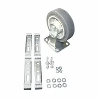 FLEXPIPE Caster Kit: Caster Kit, Silver/Gray, 500 lb Load Capacity - Max, Rubber, Rigid, 1 Casters (MPN W-6PF-KIT)