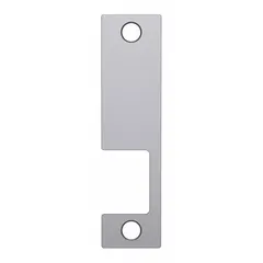 Replacement faceplate for HES Series 1006 electric strikes. Measures 1-1/4 in wide by 4-7/8 in high. Provides a finished mounting surface for the strike mechanism on commercial door frames in access control systems.
