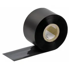 Black wax/resin single-color printer ribbon for BBP72 printers. Smear-resistant and RoHS compliant. Used for printing labels in industrial environments such as asset tracking, safety signage, and cable marking.
