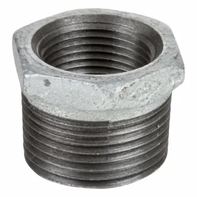 USA INDUSTRIALS Metal Pipe Straight: Straight, 150 psi, 1 1/2 in x 1 1/4 in - Low-Pressure Threaded Pipe Fittings with Thread Sealant