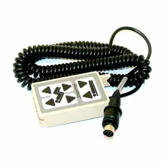 Plastic pendant control for Joerns Care Ultra Care beds, allowing adjustment of bed functions such as head and foot positioning. Color is blue/gray. Suitable for use in healthcare facilities for patient or caregiver operation.