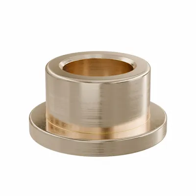 OILITE Flanged Sleeve Bearing: Bronze, SAE 841, 8 mm Bore, 12 mm OD, 8 mm Lg, -35°F to 300°F - Lubricated General Purpose Metallic Flanged Sleeve Bearings