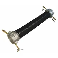 Material Hose: 4 in Hose Inside Dia., 20 ft Hose Lg, 75 psi, 4 in x 4 in Fitting Size, SBR, Black (MPN H052164-20-ALCC)