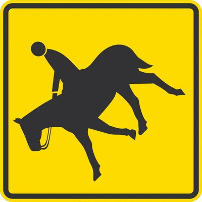 LYLE W11-7 MUTCD Horse Crossing Sign, 24x24 in, Engineer Grade Aluminum - Horse Crossing Signs