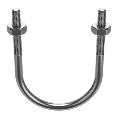 Standard U-Bolt: 1/2"-13 Thread Size, For Pipe Size 5 in, 7 13/16 in Inside Ht - Standard U-Bolts