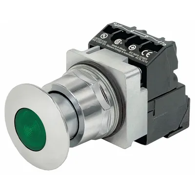 Siemens Mushroom Head Push Button: Illuminated, Mushroom Head Profile, Metallic - Illuminated Mushroom-Head Push Buttons