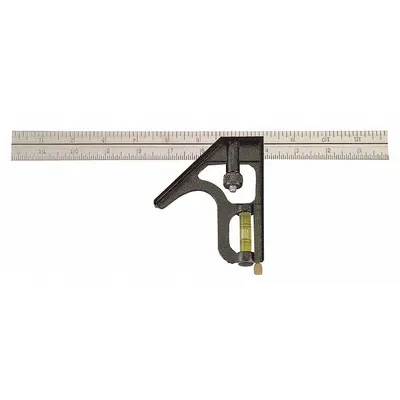 JOHNSON LEVEL Combination Square: Inch/Metric, Stainless Steel, 5 3/4 in, 12 in x 0.85 in - Combination Squares