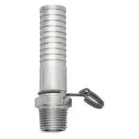 SANI-LAV Hose Adapter: Stainless Steel, Stainless, 3 3/4 in Overall Lg, 3/4 in Inlet Connection Size (MPN N14S)