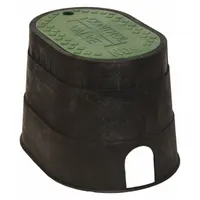 NDS Valve Box: Polyolefin, Oval, 9 3/4 in Overall Ht, 11 in Overall Wd, 12 in Overall Lg (MPN M2-SG)
