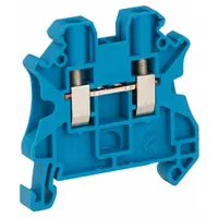 SCHNEIDER Terminal Block: DIN Rail Mounting Type, Screw Clamp Wire Termination, 2 Wire Terminals (MPN NSYTRV42BL)