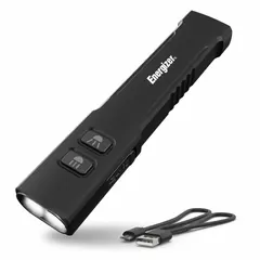 This rechargeable flashlight delivers 700 lumens with a 2.5-hour run time at maximum brightness and a 100-meter max beam. It includes a built-in rechargeable battery and a USB Type-C charging cord for convenient recharging. Suitable for general-purpose lighting tasks such as inspections, power outages, and outdoor use.
