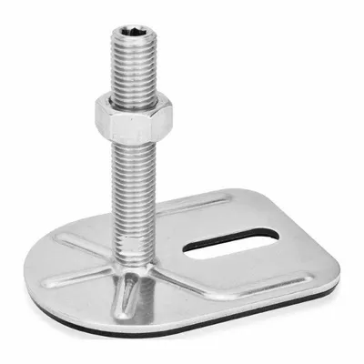 JW WINCO Male-End Leveling Mount: Swiveling Stud, 3/4"-10 Thread Size, 3 3/20 in - Non-Skid Male Leveling Mounts
