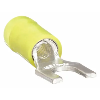 STA-KON Fork Terminals: Yellow, Nylon, #6 Stud Size, 12 AWG – 10 AWG Wire Range - Insulated Fork Terminals