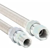 Gas Connector: 1/2 in Hose Inside Dia., 24 in Hose Lg, 150,000 BTU Capacity, Silver, FNPT x FNPT (MPN 30-3132-24)