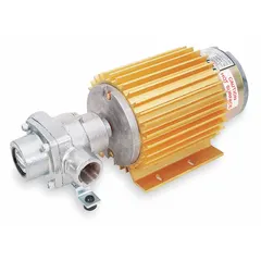 Roller spray pump with 12V DC motor, 1,900 RPM max, 4 rollers, and 3 ft max suction lift. Silver cast body with 3/4 in NPT inlet/outlet ports. Shaft rotation is CCWSE. Suitable for transferring and spraying non-abrasive fluids in agricultural, industrial, and mobile applications.