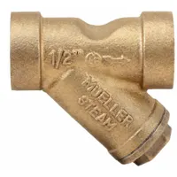 This 3/4 in brass Y strainer features NPT connections and a 0.0331 in stainless steel mesh screen. The cast brass body and stainless steel screen resist corrosion. It is used in piping systems to filter debris from water, steam, or other fluids, protecting downstream equipment