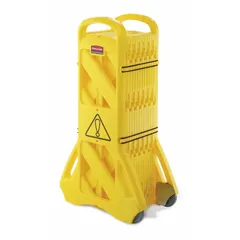 Expandable Barricade, 40 in Ht, 13 ft Expanded Lg, Casters
