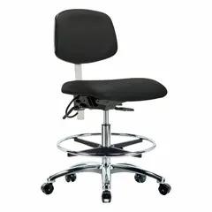 Vinyl ESD & Cleanroom Task Chair, Armless, Height Range 21 1/2 to 29 in, Seat 19x18 in, ISO 5, ESD-Safe, Aluminum Base