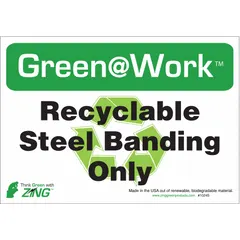 Adhesive sign mounting, non-retroreflective, 5-pack. Suitable for marking areas where recyclable steel banding is collected in industrial and commercial facilities.