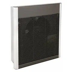 This large recessed electric wall heater from Dayton operates on 208/240V AC single-phase power and delivers selectable 1500W or 3000W output. The unit features a bronze grille and is designed for flush mounting in a wall cavity. Typical applications include supplemental heating in commercial or industrial spaces such as warehouses, workshops, and large rooms.