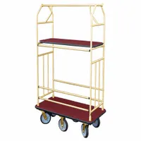 GLARO Bellman Cart: 1 in Frame Dia, 41 in Overall Lg, 25 in Overall Dp, 71 in Overall Ht, Red, Satin (MPN 5460-BE)