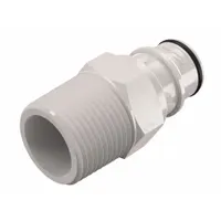 Quick Connection Coupling: Straight, 3/4 in Pipe Size, Quick-Disconnect Coupler x NPT, Polysulfone (MPN HFC241235)