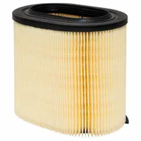 Engine air filter with oval shape and axial seal. Overall height 9 9/16 inches. Designed for Ford vehicles. Removes airborne contaminants from engine intake air to protect internal components
