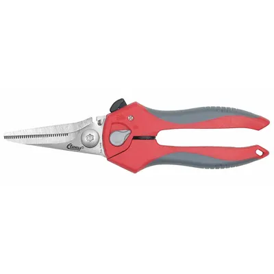 CLAUSS Shop Shears: Ambidextrous, 8 in Overall Lg, Serrated, Titanium Bonded, Rounded - Spring-Assisted Shears