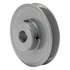 This metal pulley is an OEM replacement part for evaporative coolers. It transfers drive belt motion to the fan, enabling airflow for cooling in industrial, warehouse, and outdoor worksite applications.
