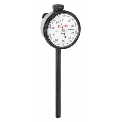 STARRETT Back Plunger Dial Indicator: 0 in to 0.2 in, Inch, Back Plunger - Continuous Reading Flat Back Dial Indicators