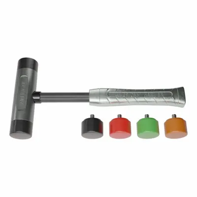 AMERICAN Replaceable Tip Hammer: Urethane, 1 1/2 lb Head Wt, 1 1/2 in Tip Dia, 11 1/2 in Overall Lg - Rubber-Tip Hammers