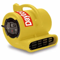 Portable centrifugal blower with a 1/3 hp motor, 115V AC, and two speeds. Features a polyethylene housing and fixed-frame design. GFCI protected for added safety. Suitable for general ventilation, cooling equipment, and exhausting fumes in industrial and commercial settings.