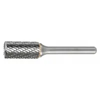 Double-cut end-cut cylinder bur with a 1/4" x 3/16" head and 1/8" shank. Designed for material removal, deburring, and shaping on ferrous and non-ferrous materials. Trade number SB-51
