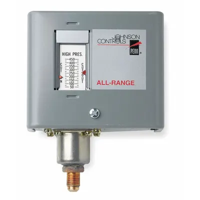 JOHNSON CONTROLS Single Pressure Control: Low Limit, Auto Reset, 20 in Hg to 100 psi, 7 psi to 50 psi - Single-Pressure Controls
