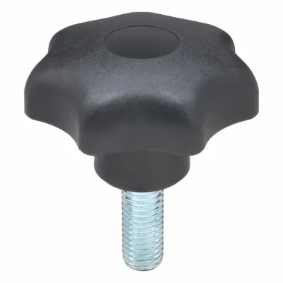 KIPP 7-Arm Knob with Threaded Stud - 7-Arm Knobs with Threaded Stud