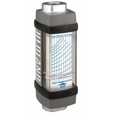 HEDLAND Mechanical Flowmeter: Air and Compressed Gas Meter, Scale, Variable Area - Inline Flowmeters for Air & Compressed Gases