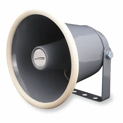 SPECO TECHNOLOGIES PA Horn: Powered, 1-Way, 8 ohm Impedance, 6 in Overall Wd, 6 in Overall Ht - Horn Speakers