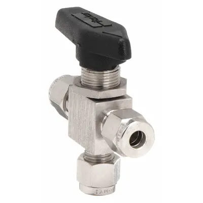 Parker Manual Three-Way Ball Valve: 1/2 in, 316 Stainless Steel, L Flow, Std Port Ball Port - Stainless Steel Ball Valves
