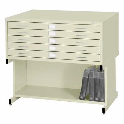 SAFCO PRODUCTS Flat File Cabinet Base: White, 20 in Overall Ht, 41 1/2 in Overall Dp - Bases for Flat File Cabinets