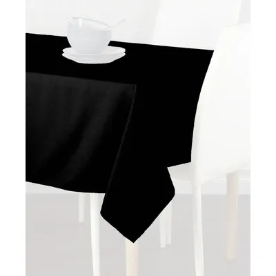 R&R TEXTILE Rectangular Tablecloth, 52x96 in, Black Polyester - Rectangular Tablecloths