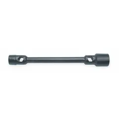 Double-ended lug wrench with 7/8 in and 1 1/16 in SAE 6-point sockets. Standard socket depth. Electrostatic paint finish. For removing and installing standard lug nuts on farm equipment and heavy-duty trucks.