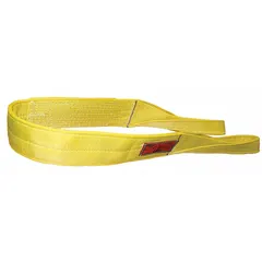 This STREN-FLEX Type 3 standard nylon flat-eye web sling has an 18 ft sling length and 16 in eye length with 3 plies. It features a wear-resistant tag for identification. Suitable for lifting and rigging heavy loads in industrial settings such as construction, manufacturing, and warehousing.
