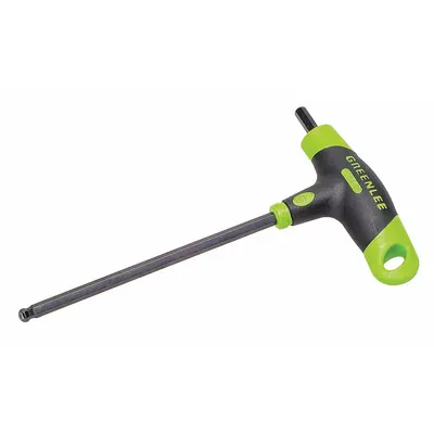 GREENLEE Hex Key: 1 Ball Ends, 7/32 in Tip Size, SAE, Short, Alloy Steel, Black Oxide - T-Shaped Dual-Tip Hex Keys