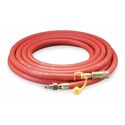 3M Airline Hose: 100 ft Hose Lg, 1/2 in Hose Inside Dia, 3/8 in MPT, 125 psi Max Pressure - 3M SAR Airline Hoses