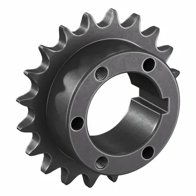 TSUBAKI Sprocket: For 50 Chain, 20 Teeth, 3.995 in Pitch Dia, 4.321 in Outside Dia - Size 50 Bushed-Bore Roller Chain Sprockets