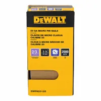 Headless, smooth, galvanized steel pin nails with chisel point, 1-1/4 in overall length, collated for use in trim, pin, finishing, and brad nailers. Pack of 2,000