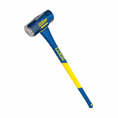 ESTWING Standard Sledge Hammer: Steel, Fiberglass Handle, 12 lb Head Wt, 2 1/4 in Dia - Standard Sledge Hammers