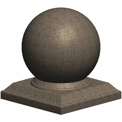 PETERSEN MFG Decorative Bollard: Sphere Shape, Gray, 42 1/2 in Overall Ht, 39 in Overall Lg - Spherical Decorative Bollards