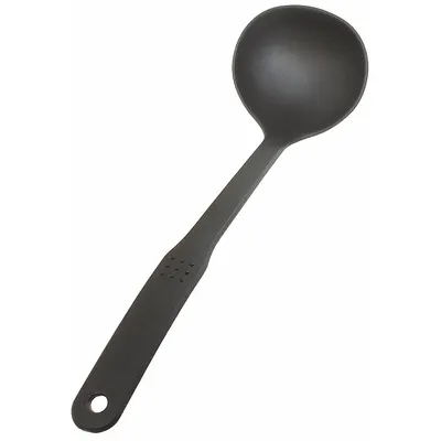 CRESTWARE NY11 Nylon Ladle, Black, 3 3/4 in Bowl, 12 in Length - Ladles